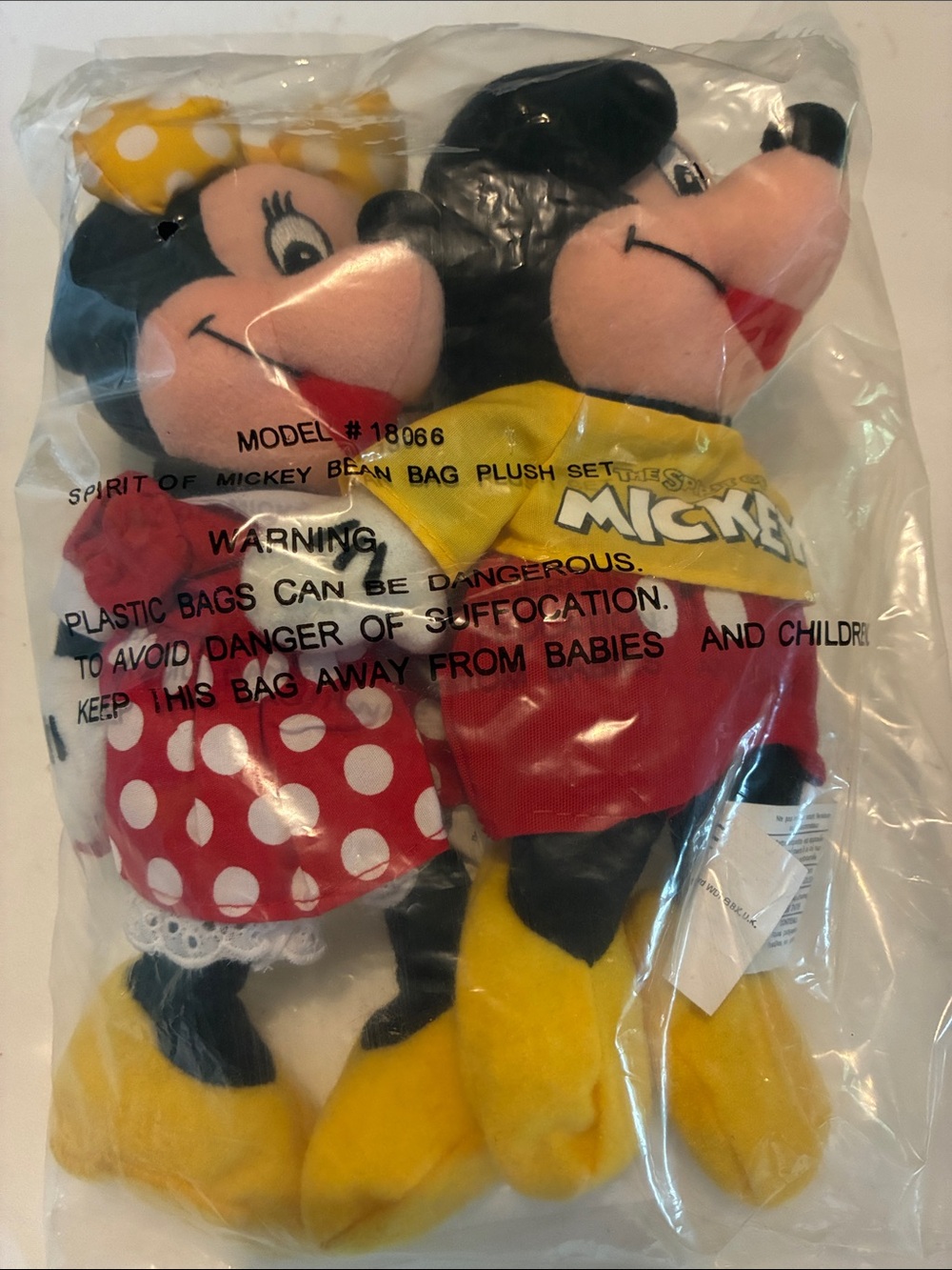 Disney Mickey & Minnie Plush Pair - Red, Yellow, Black, White